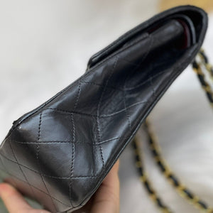 Vintage Double Flap Lambskin Black GHW