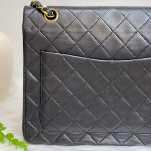 Vintage Double Flap Lambskin Black GHW