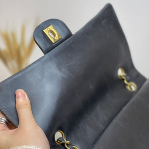 Vintage Double Flap Lambskin Black GHW