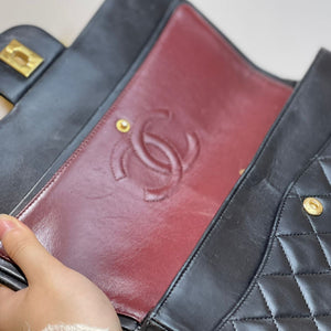 Vintage Double Flap Lambskin Black GHW