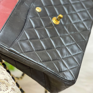 Vintage Double Flap Lambskin Black GHW