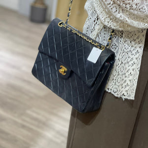 Vintage Double Flap Lambskin Black GHW