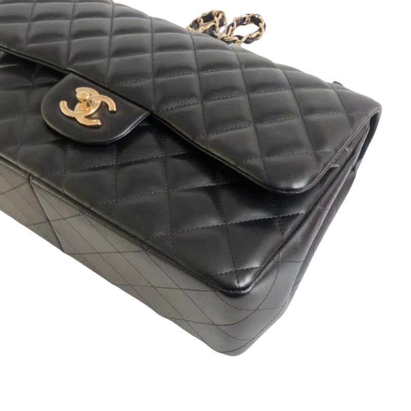 auth chanel matelasse black lambskin shoulder bag