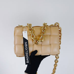 Padded Cassette Bag Leather Beige GHW