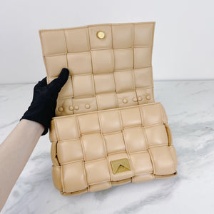 Padded Cassette Bag Leather Beige GHW
