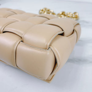 Padded Cassette Bag Leather Beige GHW