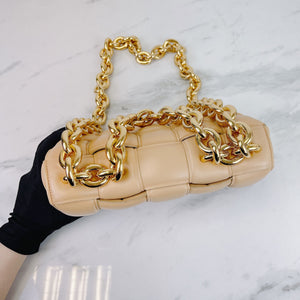 Padded Cassette Bag Leather Beige GHW