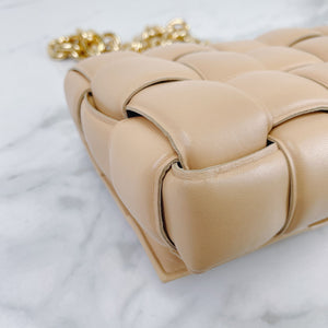Padded Cassette Bag Leather Beige GHW