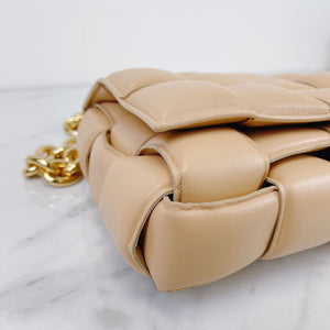 Padded Cassette Bag Leather Beige GHW