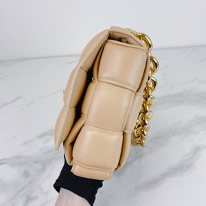 Padded Cassette Bag Leather Beige GHW