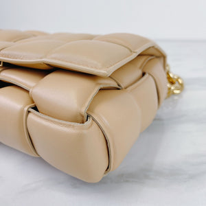 Padded Cassette Bag Leather Beige GHW