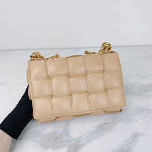 Padded Cassette Bag Leather Beige GHW