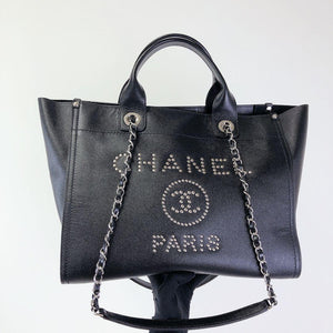 Deauville Tote Studded Large Caviar Black SHW
