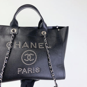 Deauville Tote Studded Large Caviar Black SHW
