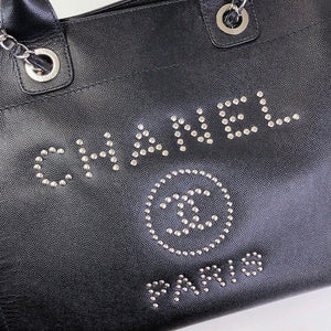 Deauville Tote Studded Large Caviar Black SHW
