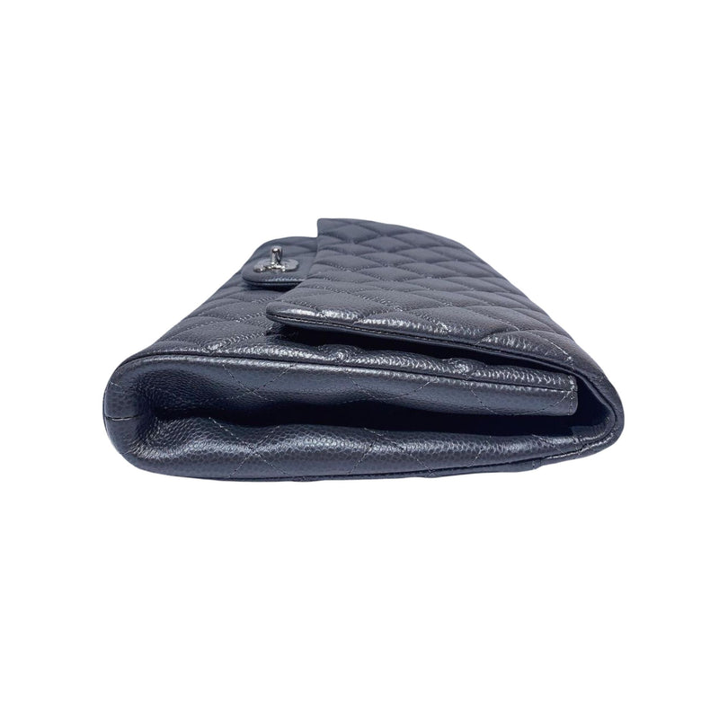 Classic Clutch w/chain Caviar Charcoal Grey SHW