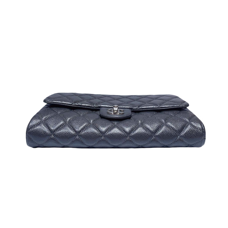 Classic Clutch w/chain Caviar Charcoal Grey SHW