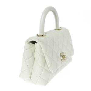 Coco Handle Mini Caviar Iridescent White LGHW