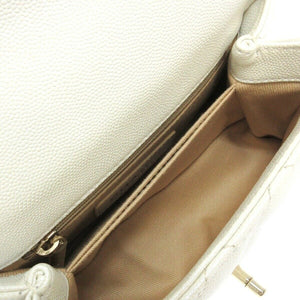 Coco Handle Mini Caviar Iridescent White LGHW