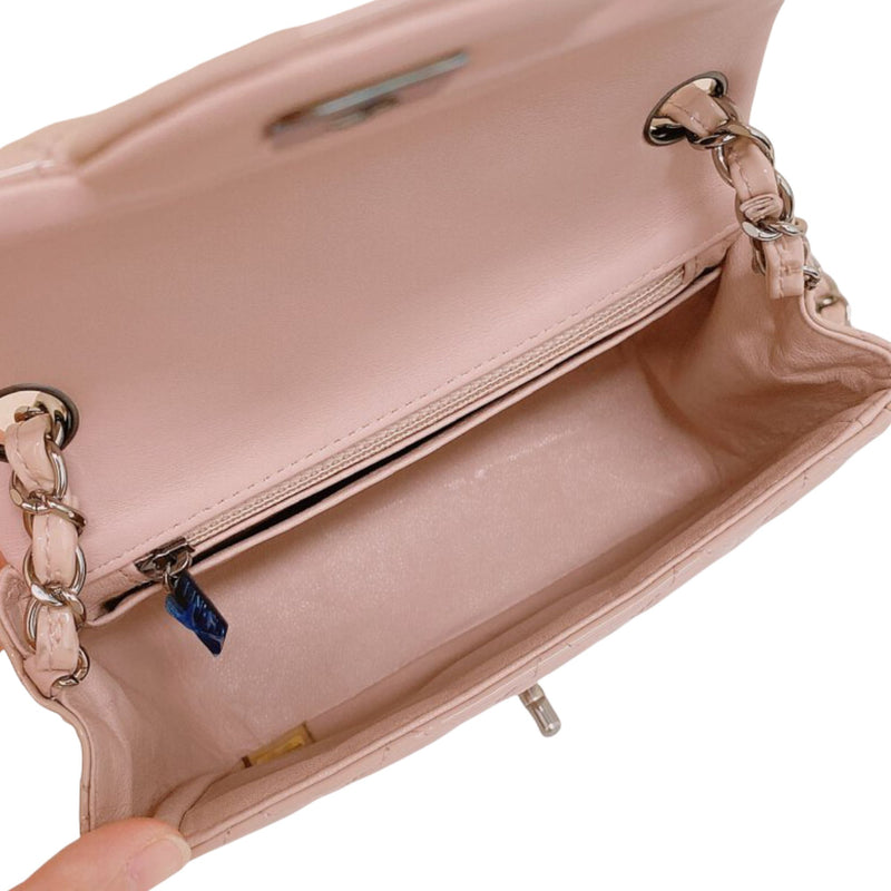 Classic Flap Mini Square Patent Pink SHW