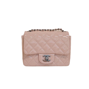 Classic Flap Mini Square Patent Pink SHW