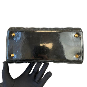 Lady Dior Medium Patent Black GHW