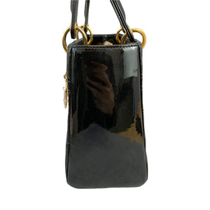 Lady Dior Medium Patent Black GHW