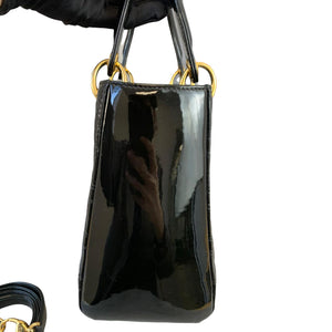 Lady Dior Medium Patent Black GHW
