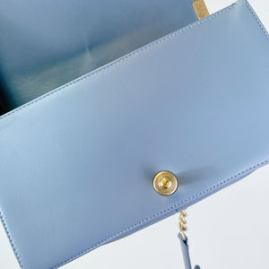 Boy Old Medium Lambskin Light Blue GHW