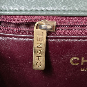 Two Toned Flap Lambskin Green/Pink GHW
