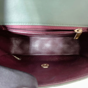 Two Toned Flap Lambskin Green/Pink GHW