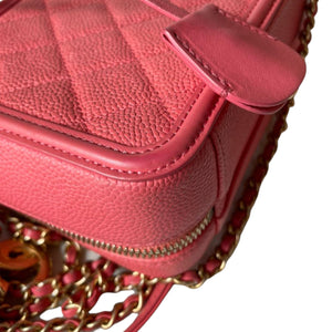 Filigree Vanity Case Small Caviar Pink GHW