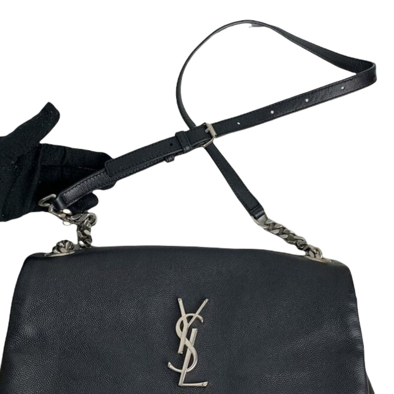Saint Laurent Aged Black Leather Hollywood Flap Bag