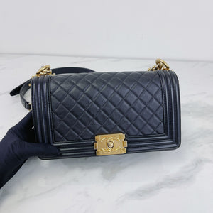 Boy Medium Calfskin Black GHW