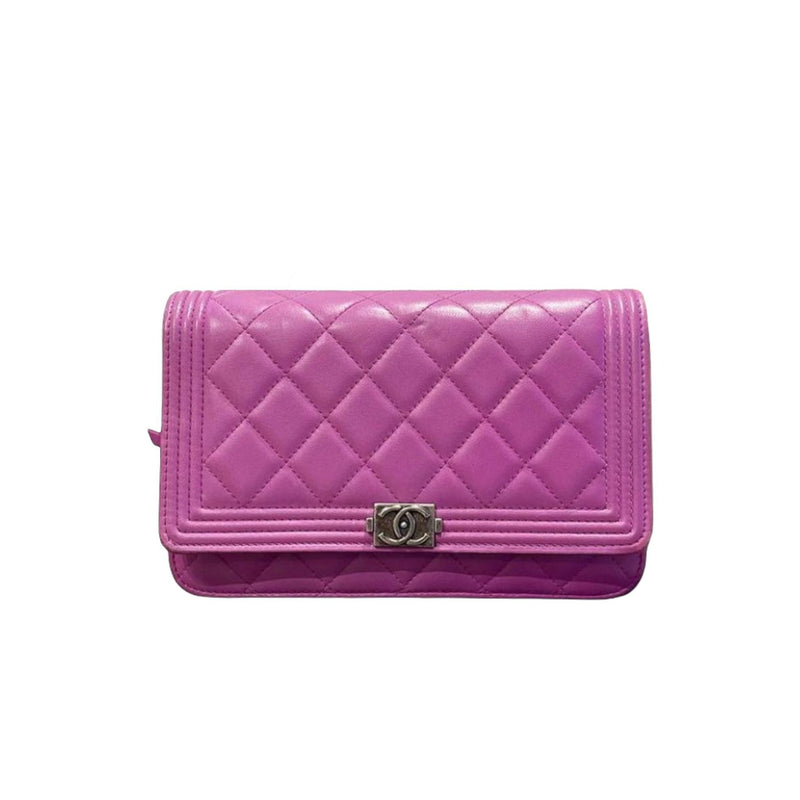 Wallet on chain timeless/classique leather crossbody bag Chanel Purple in  Leather - 25250942