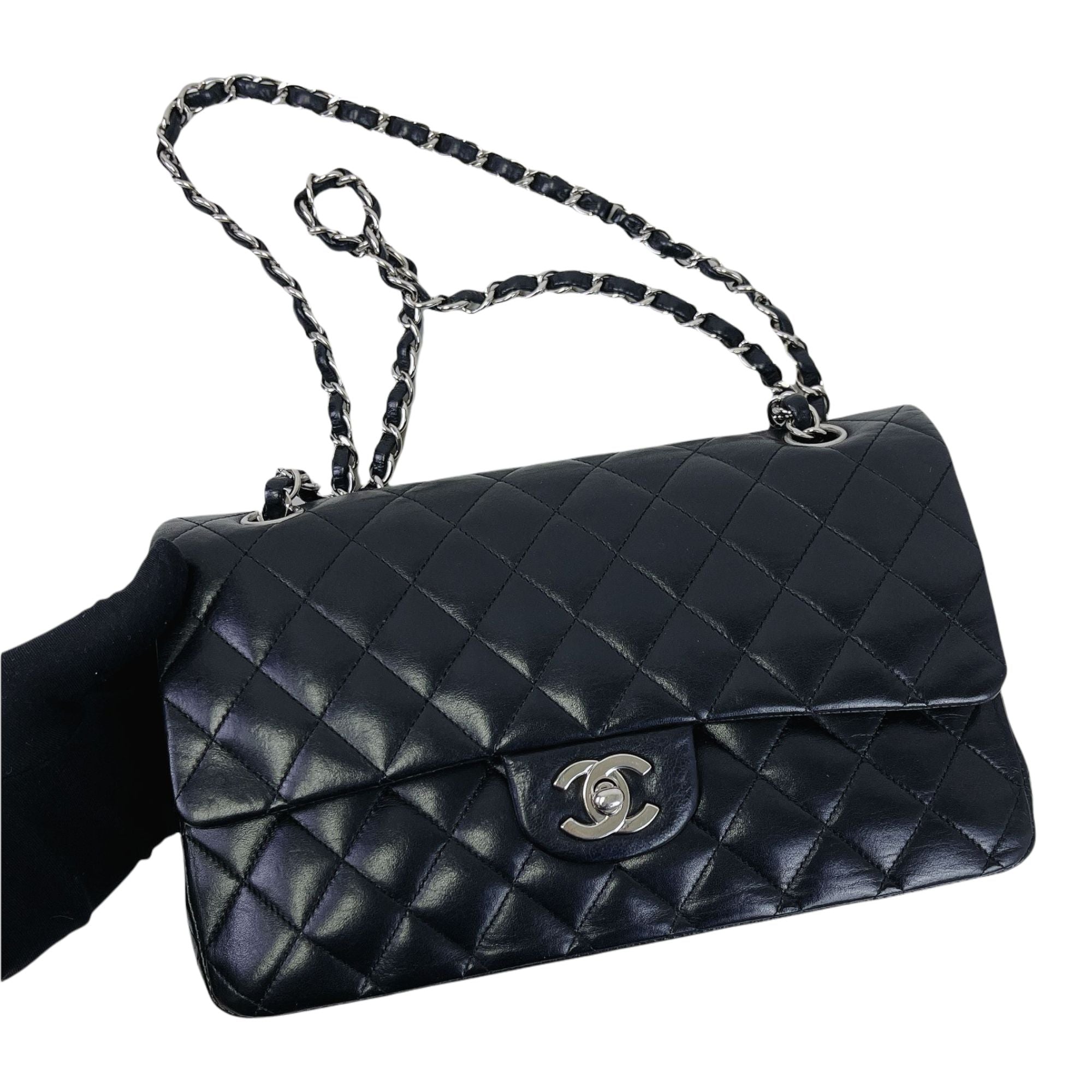 Chanel Classic Double Flap Medium Lambskin Black SHW – Bag Religion