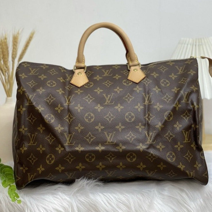 Monogram Speedy 40 Coated Canvas Brown GHW