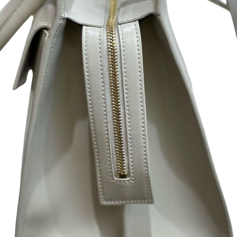 Uptown Tote Medium Leather White GHW