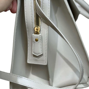 Uptown Tote Medium Leather White GHW