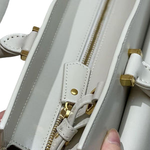 Uptown Tote Medium Leather White GHW