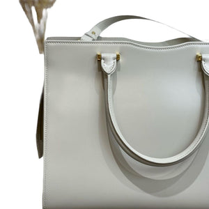 Uptown Tote Medium Leather White GHW
