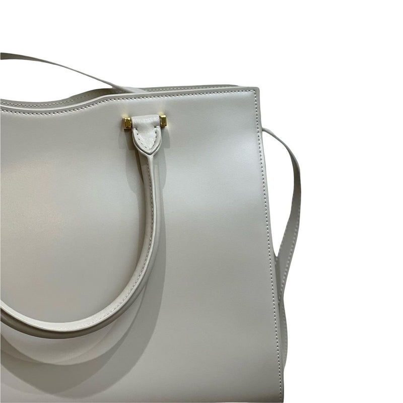 Uptown Tote Medium Leather White GHW