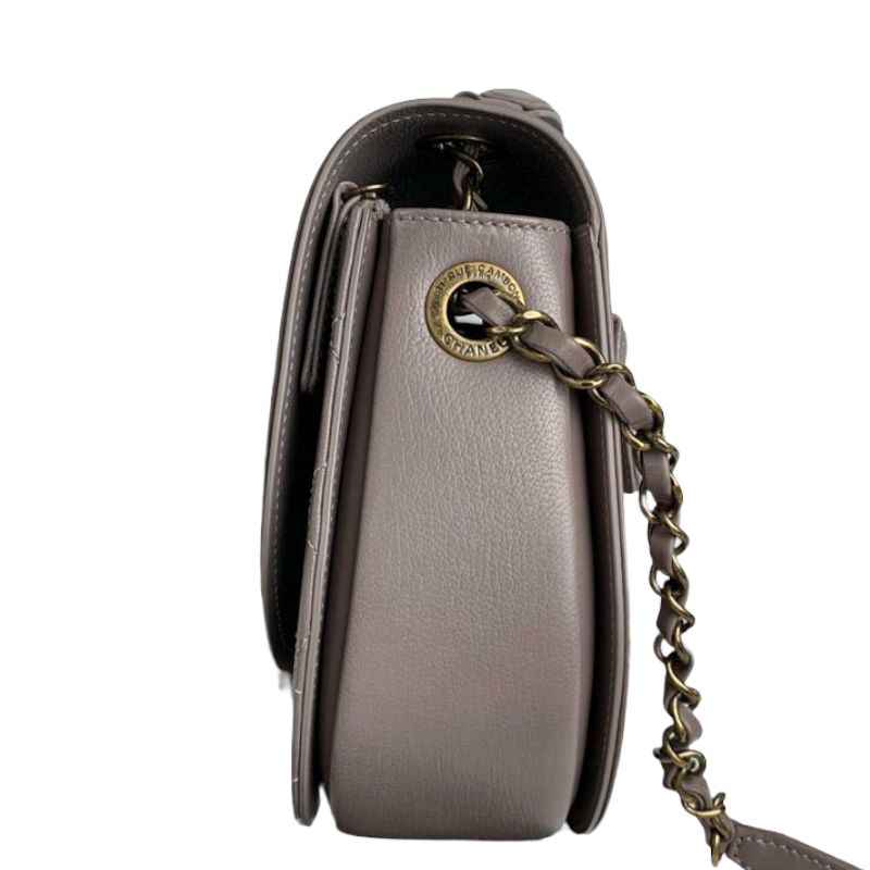Coco Curve Flap Medium Lambskin Taupe GHW