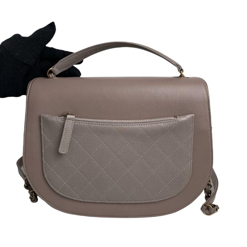 Coco Curve Flap Medium Lambskin Taupe GHW