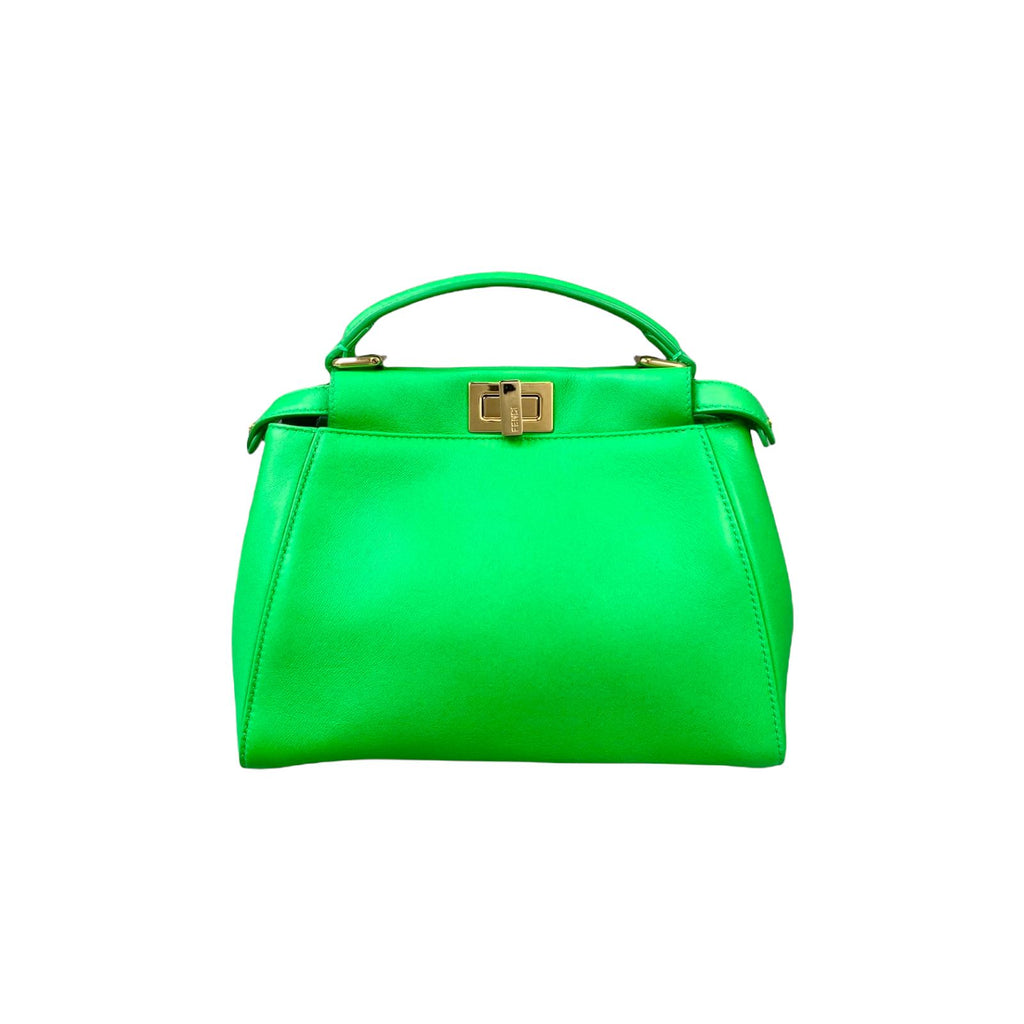 Peekaboo Mini Leather Neon Green GHW