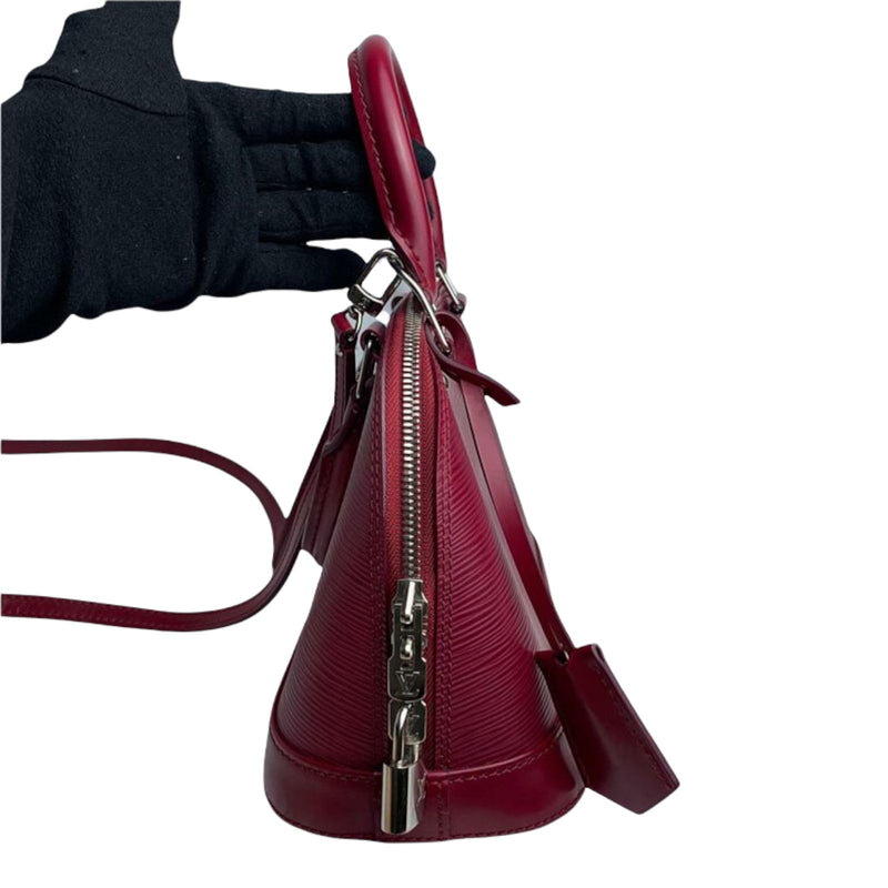 Louis Vuitton Red and Black Python Alma BB Crossbody Bag at