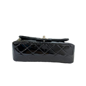 Classic Flap Mini Rectangle Patent Black SHW