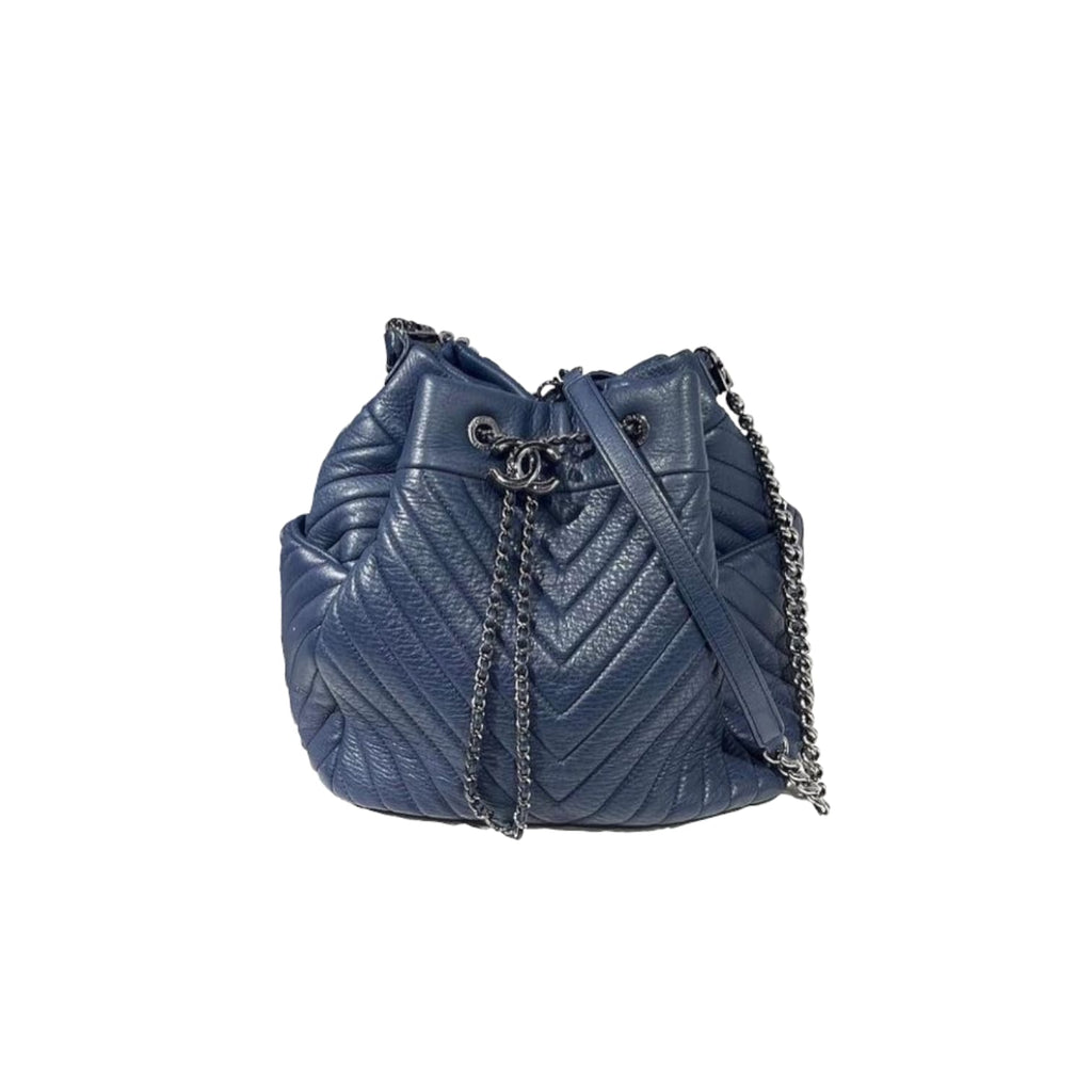 Urban Spirit Bucket Bag Chevron Deerskin Blue RHW