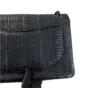 Maxi Double Flap Python Black RHW