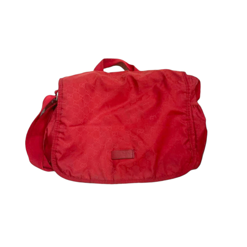 Nylon GG Guccissima Diaper Bag Red SHW